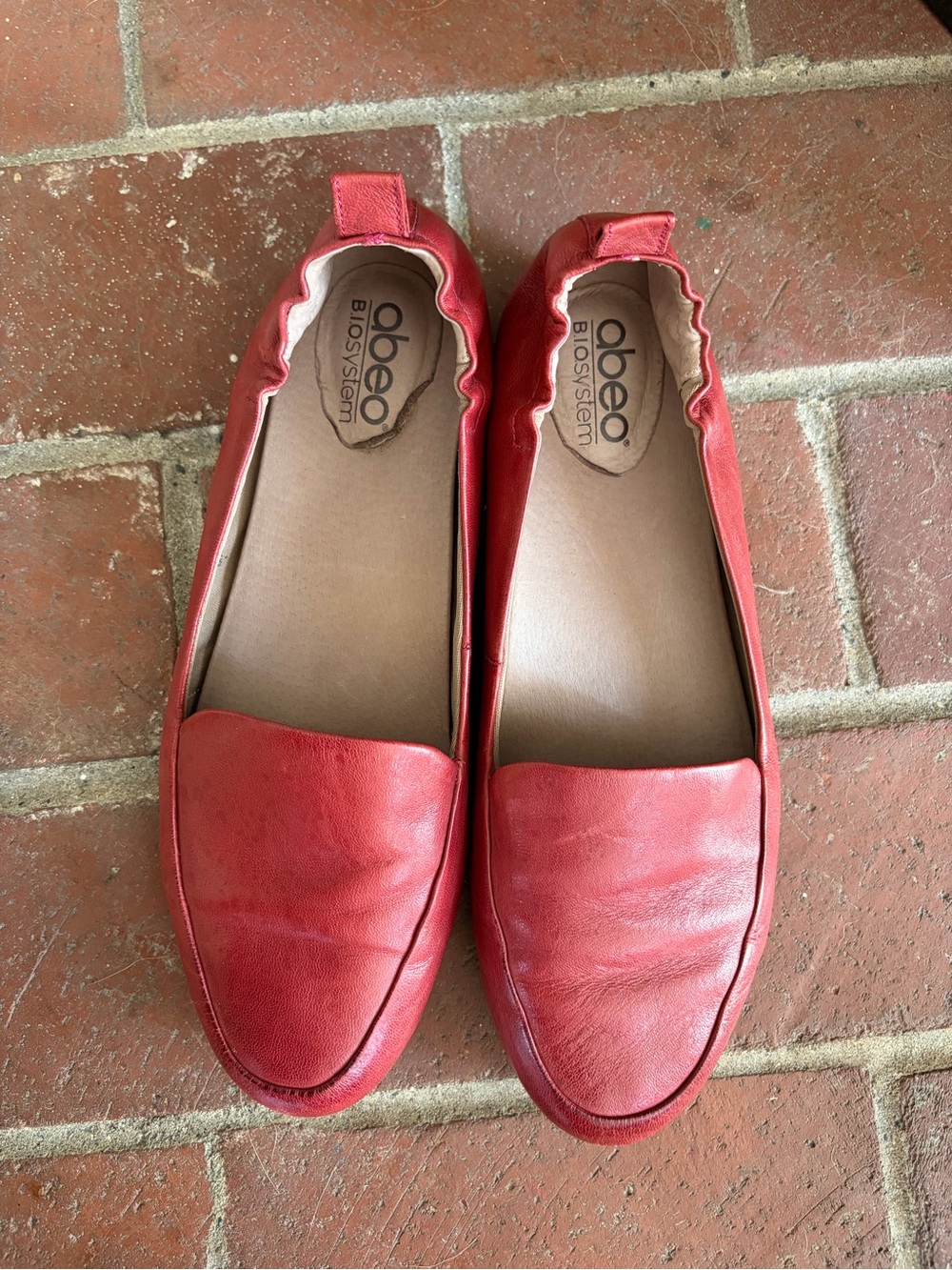 Red Leather Loafers for Women | ABEO Biosystem Jean II Style